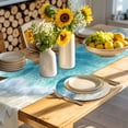 thumbnail image 4 of Aqua Blue Beach Round 15 Inch Placemats Set of 2, Coastal Seawaves Sand Shore Scenery HeatResistant Non Slip Place Mats for Dining Table, Wipeable Braided Kitchen Table Mats for Housewarming, 4 of 9