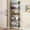 Black, variant on Behind The Door Bathroom Shelf Narrow 5-Tier, Slim Space-Saving Storage Shelf, Freestanding Narrow Shelving Unit for Bathroom, Kitchen, Closet and Laundry Room