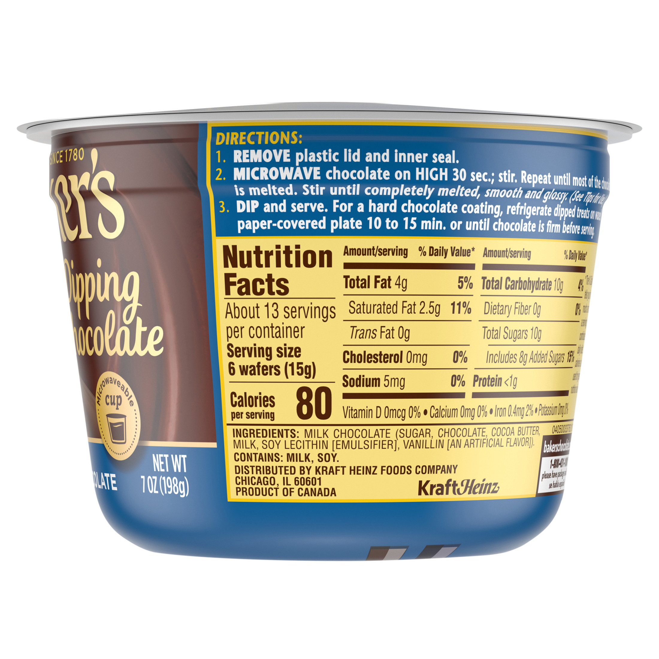 Baker's Real Milk Dipping Chocolate, 7 oz Cup - image 5 of 6