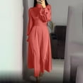 thumbnail image 5 of Ygbgbb Women's High-end Satin Long Sleeved Loose Fitting Dress Elegant Temperament Women's Evening Dress (Pink,XL), 5 of 8