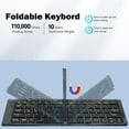 thumbnail image 5 of RONY Foldable Bluetooth keyboard: Rechargable Wireless Bluetooth Keyboard Portable Travel Keyboard for Phone Laptop Mac Desktop, 5 of 11