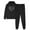 Black, variant on Outfits for Women 2 Piece Sets Long Sleeve Hoodies Tops Pants Jogger Sweatsuit Casual Heart Graphic Hooded Oversized Sweatshirt (Black L)