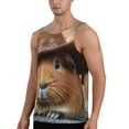 thumbnail image 2 of Zufioo Cowboy Hat Guinea Pig Print Men's Vest, Sleeveless Quick-drying Muscle T-shirt, Suitable for Sports Fitness, Home Leisure Wear-3X-Large, 2 of 7