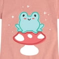 thumbnail image 3 of Instant Message - Frog On Mushroom - Toddler And Youth Girls Short Sleeve Graphic T-Shirt, 3 of 6