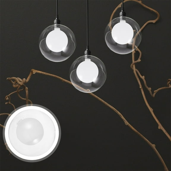 HOMEMAXS 2pcs G4 Globe Glass Lamp Shade Transparent Narrow Neck Dome Lampshade Ceiling Light Bulb Guard Cover Replacement for Wall Pendant Floor Sconce