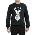 thumbnail image 2 of Deer Rose Animal Lover Unisex Crewneck Graphic Sweatshirt, Black, 5XL, 2 of 3