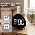 thumbnail image 4 of Cateissary Pequeño reloj digital con pilas atractivo reloj despertador de doble campana visibilidad clara toda la noche Decoración del hogar HL-8898 negro, 4 of 6