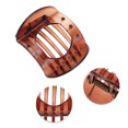 thumbnail image 2 of Unique Bargains 1 Pc Fashion Heart-Shaped Hollow Hair Clips Hairdo Clip Brown, 2 of 5
