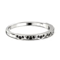 thumbnail image 3 of 0.21ct Round black diamond moissanite Half Moon Styled Wedding Band 18K White Gold Over Silver, 3 of 4
