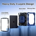 thumbnail image 2 of Dteck with Pencil Holder Case for iPad Pro 13 inch 2024,Heavy Duty Silicone Case 360 Degree Rotating Handle Stand Cover with Shoulder Strap for iPad Pro 13-in. (M4) ,Navy+Black, 2 of 8