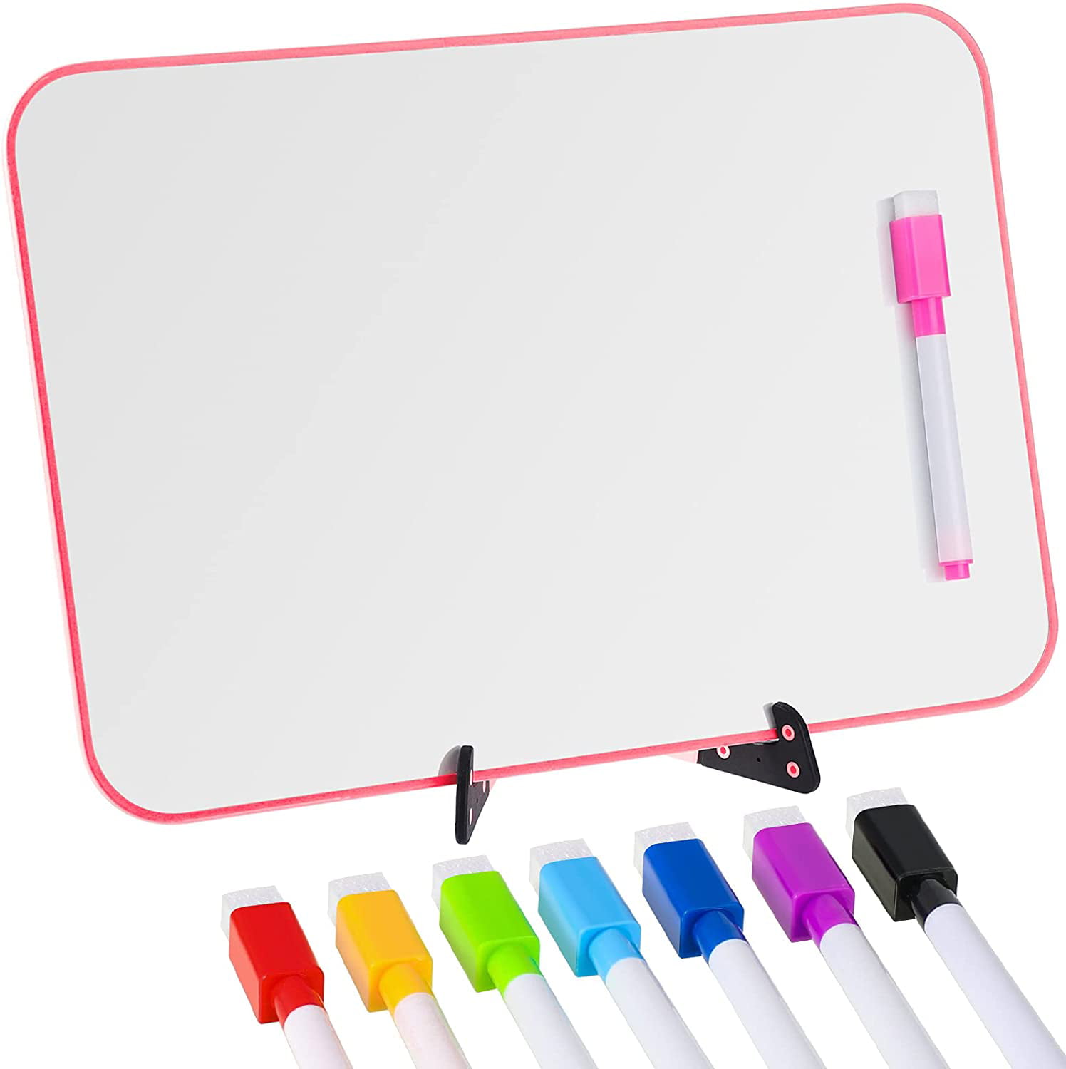 Table Top Magnetic Dry Erase Whiteboard Easel Incudes 8 Dry Erase Colour pens & Magnetic Eraser