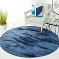 thumbnail image 2 of SAFAVIEH Rétro Collection RET2891 Moderne Abstrait Non-Déchirant Salle à Manger Entrée Foyer Salon Chambre Espace Tapis, 8' x 8' Rond, Bleu Clair / Bleu, 2 of 4