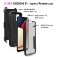 thumbnail image 4 of FIEWESEY for Samsung Galaxy A02S Case,Heavy Duty High Impact Resistant Armor Holster Defender Case with Kickstand+Swivel Belt Clip Holster Built-in Screen Protector for Samsung Galaxy A02S(Black), 4 of 6