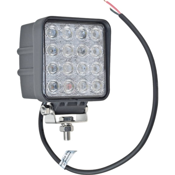 48W Square LED Flood Work Light 1400 Lumens 12-24VDC 6000K Pure White LED 50000 Hour Lifespan IP67 Waterproof Polycarbonate Lens Compatible with Trucks Tractors ATVs UTVs Forklifts