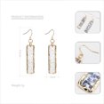 thumbnail image 2 of MLINS 2 Pairs  Simple Style Earrings Copper Shell Eardrop Creative Rectangular Earrings Personality Stylish Ear Ring for Women Wearing White, 2 of 8