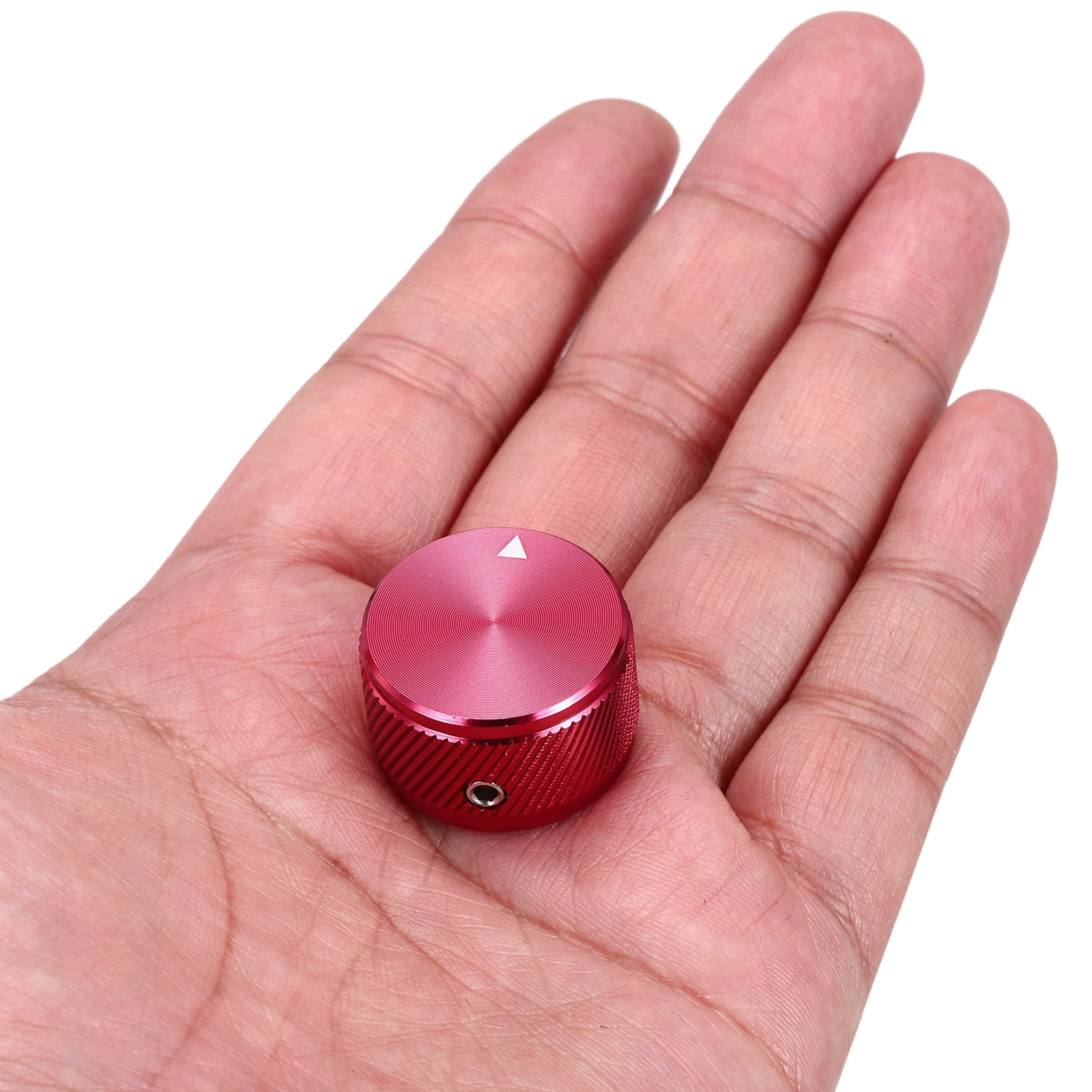 Uxcell 6 Pcs Aluminium Potentiometer Knobs, 1/4" (6mm) Universal Volume Tone Control Knobs for Guitar, Bass, Twill 5/8" Red