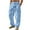 Sky Blue C, variant on Stamzod Cotton and Linen Pants for Men Fashion Solid Color Summer Elastic Waist Cargo Pants with Pockets Daily Casual Loose Plus Size Sweatpants for Men White F S