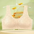 thumbnail image 6 of DDAPJ pyju Lace Bralettes for Women Scalloped V Neck Wireless Bra Full Coverage Snap Closing Bras Seamless Push Up Bra Comfortable Everyday Underwear Beige L, 6 of 7
