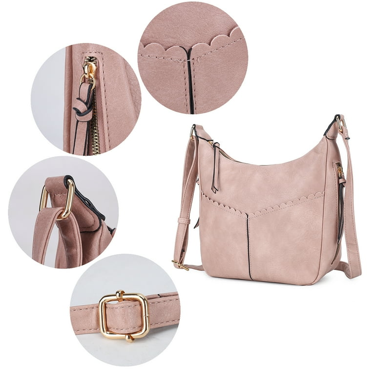 MKF Collection Valencia Vegan Leather Women's Shoulder Bag, Modern Hobo Purse Handbag by Mia K - Brown MKF Collection Valencia Vegan Leather Women's Shoulder Bag, Modern Hobo Purse Handbag by Mia K - Brown