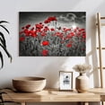 thumbnail image 3 of Elephant Stock Red Poppies Pop Wall Art - Horizontal Canvas Wall Art - Living Room Wall Decor - Floral And Botanical Canvas - Red And Gray Decor By Melanie Viola - 24" x 16", 3 of 8