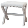 thumbnail image 6 of 20" Chic Biege Polyester Vanity Stool with Nailhead Trim, Set of 2, 6 of 7