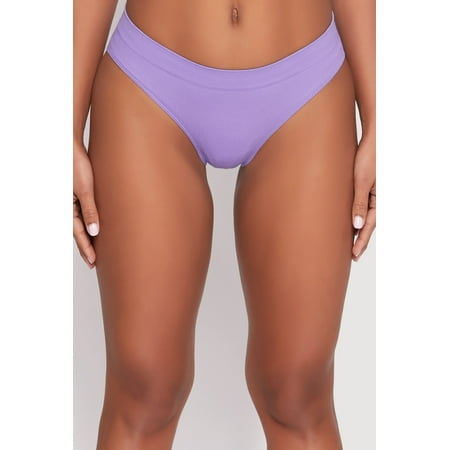 Womens Seamless Ribbed Knit Bikini Panty