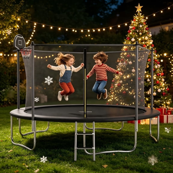Shengchao Trade 1600LBS 14FT Trampoline for Adults and Kids,Trampoline with Enclosure,Recreational Trampoline with Ladder, Heavy Duty Trampoline Capacity for 4-6 Kids