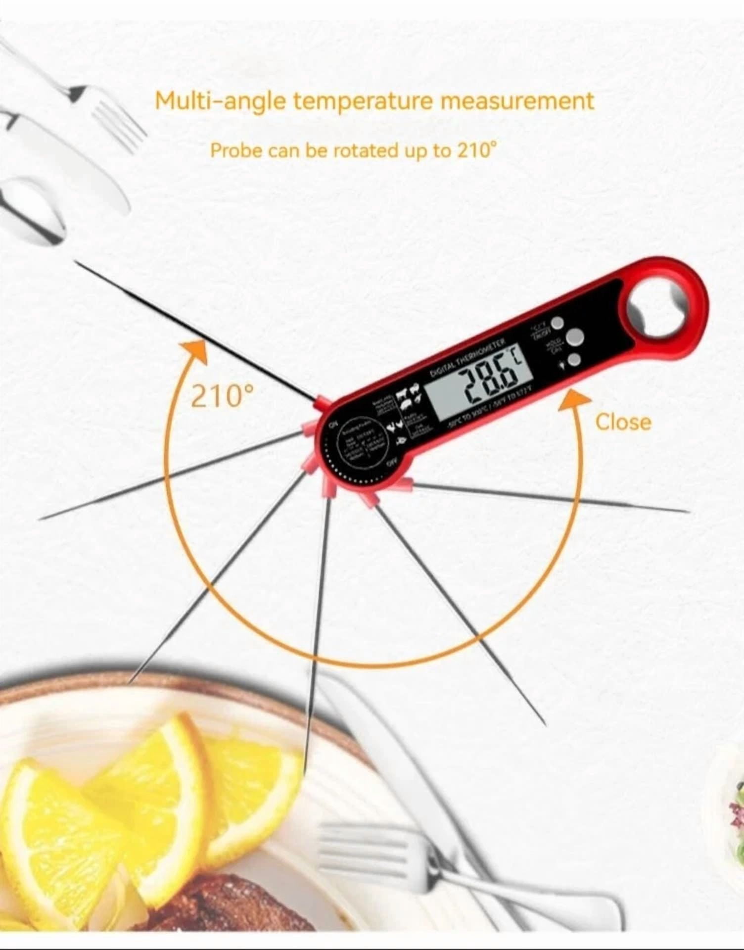 CIRCLE- Instant Read Digital Meat Thermometer Fast For Kitchen Food Cooking Bbq Grilling