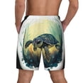 thumbnail image 4 of Uemuo Watercolor Turtle3 Pattern Mens Swim Trunks Quick Dry Board Shorts with Mesh Lining, Stretch Beach Shorts Quick Dry No-Chafing Board Shorts-Large, 4 of 9
