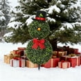 thumbnail image 3 of Dserfhy Christmas Snowman Topiary Artificial Snowman Shaped Topiary Tree with Bow And Hat Outdoor Boxwood Topiary with Stake for Home Porch Decor, 3 of 8