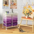 thumbnail image 2 of Gymax 12-Drawer Organizer Cart Rolling Storage Cart w/ 2 Sizes Plastic Drawers Purple, 2 of 10