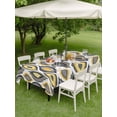 thumbnail image 4 of Outdoor Tablecloth with Umbrella Hole for Patio/Picnic/Party/Camping, Yellow Black Geometric Waterproof Table Cloth Rectangle Table Cover Washable, Abstract Art Diamond Modern (54"x 80"), 4 of 8