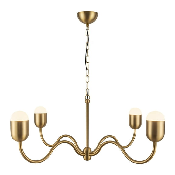 Alora Lighting Ch558439 Effie 4 Light 39" Wide Chandelier - Brushed Gold / Opal Glass