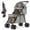 gray, variant on Double Layer Pet Stroller Cat dog pram, Lockable Wheels Carriers, Foldable for storage, for Small Medium Sized Pets, Simple assembly, for Multi-Pet Homes