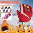thumbnail image 2 of 1 Pairs Kids Warm Gloves Waterproof Youth Gloves Kids Ski Snow Snowboard Gloves Waterproof Thermal Gloves With Adjustable Buckle For Boys And Girls Cold Weather Outdoor Play Waterproof Work Gloves, 2 of 2
