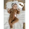 thumbnail image 5 of BemeyourBBs Newborn Baby Goose Outfit Fall Winter Spring Clothes Romper Letter Duck Embroidery Long Sleeve Round Neck Footed Jumpsuit with Headband, 5 of 9