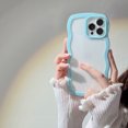 thumbnail image 1 of Cute Transparent Curly Wave Case For iPhone 16 Pro Max Funda For iPhone 15 11 12 13 14 Pro Max 16 Plus Candy Bumper Phone Cover Blue For iPhone 14 Plus, 1 of 6