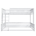thumbnail image 5 of Leumius Full XL over Queen Bunk Bed,Heavy Duty Metal Bunk Beds for Adults and Kids,Floor Bed Frame with Ladder and Safety Guardrails, Easy Assemble,White, 5 of 11