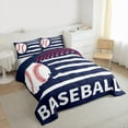 thumbnail image 3 of Homewish Sport Baseball 3 Pieces Queen Comforter Set for Kids Teens Adults,Abstract USA Flag Ultra Soft Bedding Sets,Ball Gamer Bedding Comforter Set Breathable,Ultra Soft Home Decor,Reversible, 3 of 8