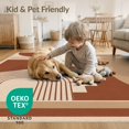 thumbnail image 4 of ODIKA 8'x10' Washable Area Rug Non-Slip Chair-Friendly Mat Beige Terracotta Geometric Artistry Abstract Shapes with Modern Lines for Dining Room, Large Office, Lounge, 4 of 7