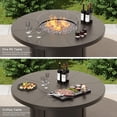 thumbnail image 4 of ALAULM 5PCS Metal Outdoor Patio Furniture Set with 48"/55000 BTU Round Propane Fire Pit Table,Patio Conversation Sets 4 Fixed Chairs No-Slip Cushions,Sand, 4 of 9