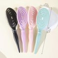 thumbnail image 3 of Detangling Hair Brush Women,Men Children Unique Spirals Hairbrush,Vented Hair Straightening Brush,Does not Pull on Hair Purple, 3 of 4