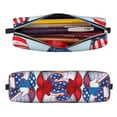 thumbnail image 2 of Yiaed Cute Gnomes in USA1 Print Leather Pencil Case - Leather Pen Pencil Holder - Elegant & Practical Pencil Pouch for Work & Office, 2 of 7