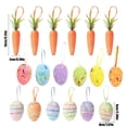 thumbnail image 3 of HongHeng Clearance Under $2.00 12PC Easter Eggs Colorful Foam Particles Simulation Carrot Holiday Decoration Set Decoration Decoration Eggs Hanging Toys, 3 of 6