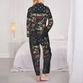 thumbnail image 3 of Pajama Sets for Women 2 Pcs, USA Flag Deer Art Button Down Long Sleeve Sleepwear Lounge PJ Sets, 3 of 6