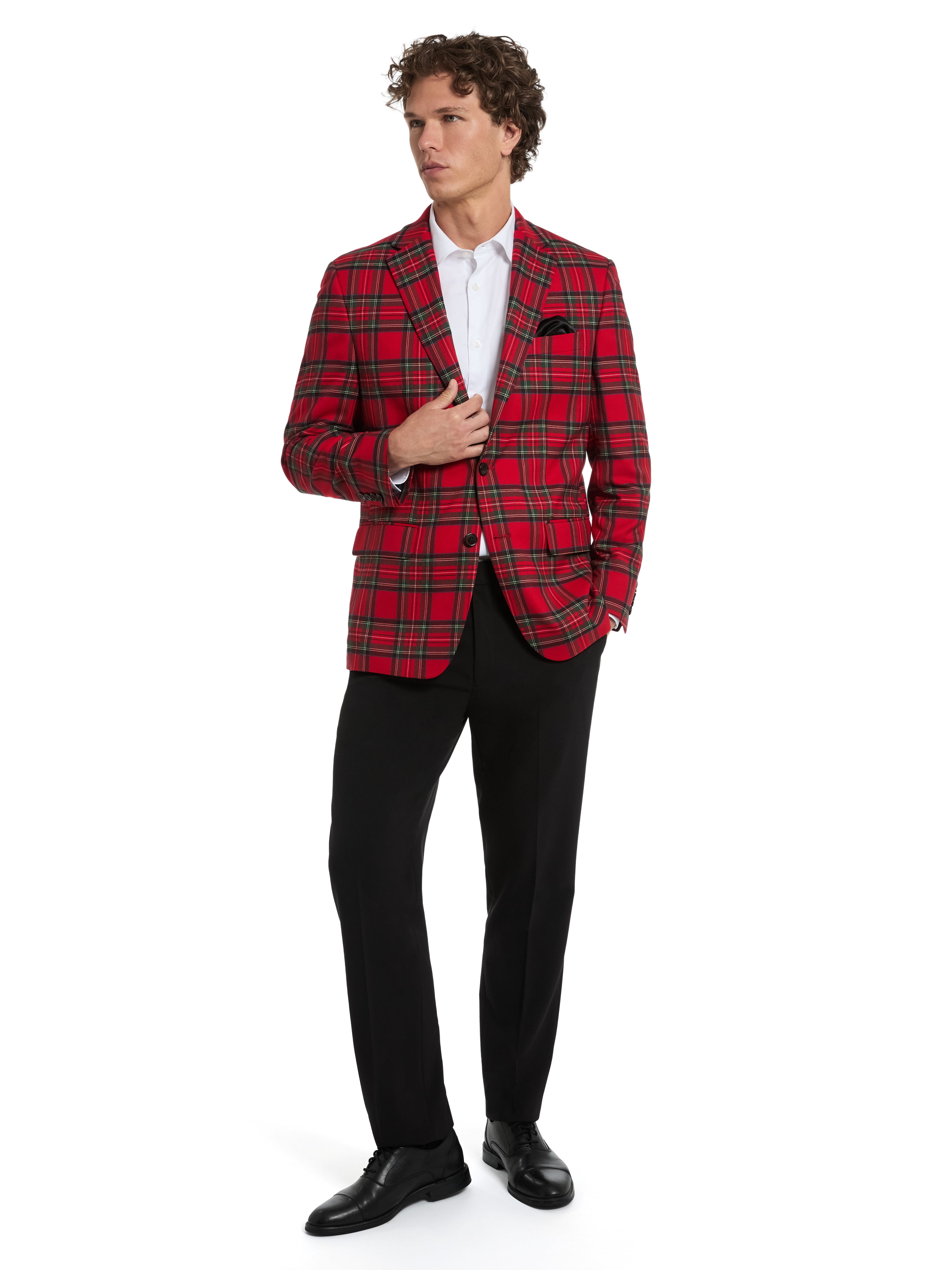 Chaps Men's Holiday Red Plaid Blazer, Sizes 40R-52R