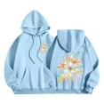 thumbnail image 2 of Byworldtasic Women's Hooded SweatshirtsPreppy Embroidery Floral Hoodie for Teen Girl Women Oversized Hooded Sweatshirt Y2k Vintage Graphic Pullover Top, 2 of 5