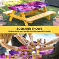 thumbnail image 6 of Watercolor Flowers Table Cloths for 4 Foot Rectangle Tables, Spring Floral Country Pink Purple Patio Waterproof Elastic Fitted Tablecloths, Washable Rectangular Table Cover for Camping, 6 of 8