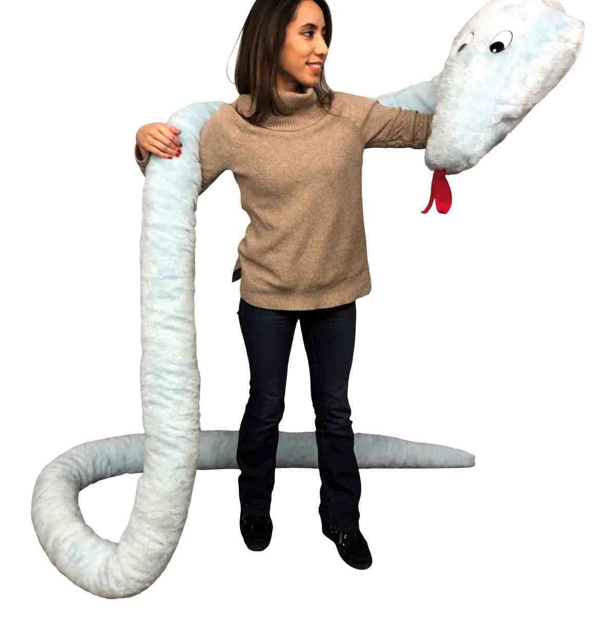 Big Plush Gigantic Stuffed Snake 18 feet Huge Blue Plushie