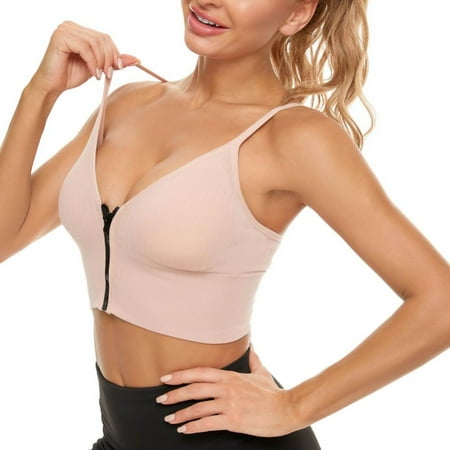 

Alvage Women s Zip Front Sports Bra Push Up Bra Yoga Sports Bra With Removable Pads